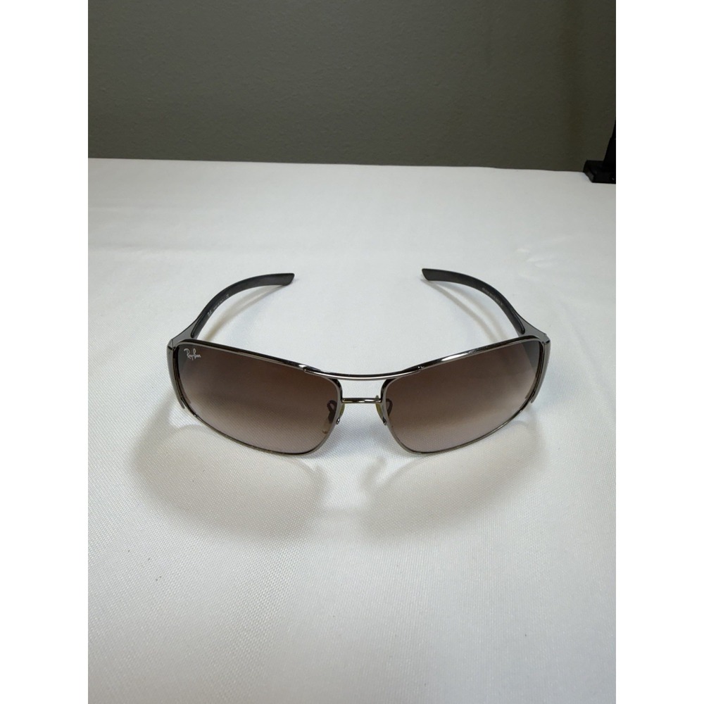 Ray-Ban RB3320 041/13 Gunmetal Wrap Sunglasses Brown Gradient 64-14 Iron Man